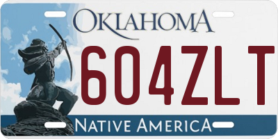 OK license plate 604ZLT