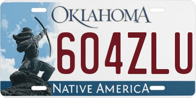 OK license plate 604ZLU
