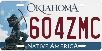 OK license plate 604ZMC