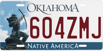 OK license plate 604ZMJ