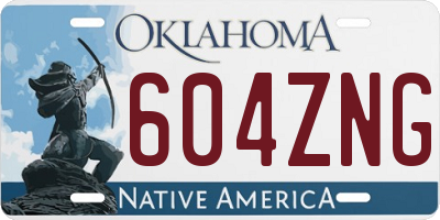 OK license plate 604ZNG