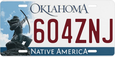 OK license plate 604ZNJ