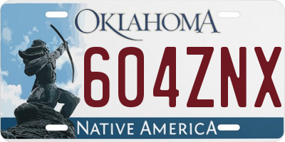 OK license plate 604ZNX