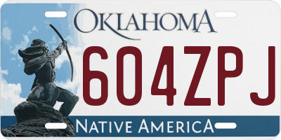 OK license plate 604ZPJ