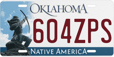 OK license plate 604ZPS