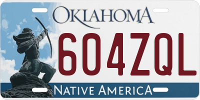 OK license plate 604ZQL