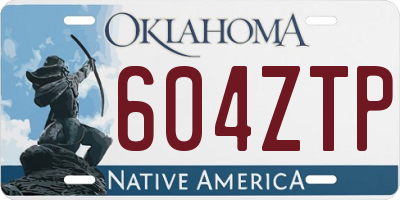 OK license plate 604ZTP