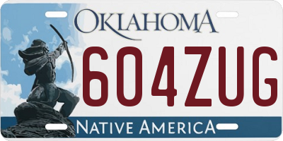 OK license plate 604ZUG