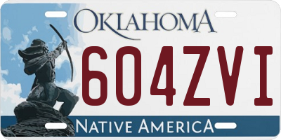 OK license plate 604ZVI