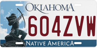 OK license plate 604ZVW