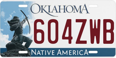 OK license plate 604ZWB