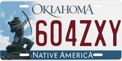 OK license plate 604ZXY