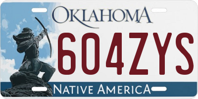 OK license plate 604ZYS