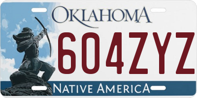 OK license plate 604ZYZ