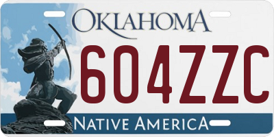 OK license plate 604ZZC