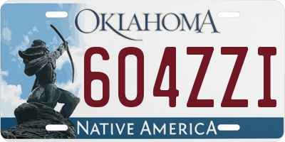 OK license plate 604ZZI