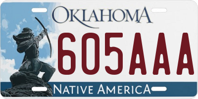 OK license plate 605AAA