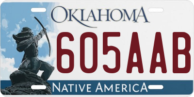 OK license plate 605AAB