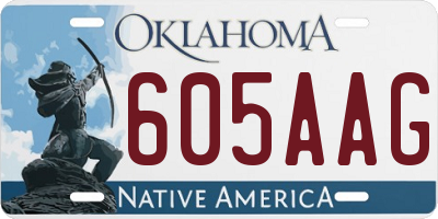 OK license plate 605AAG
