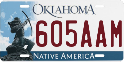 OK license plate 605AAM