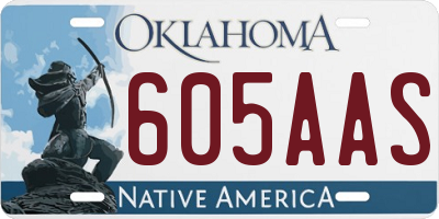 OK license plate 605AAS