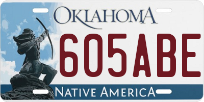 OK license plate 605ABE