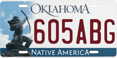 OK license plate 605ABG