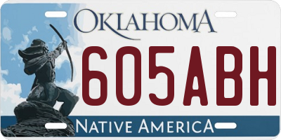 OK license plate 605ABH
