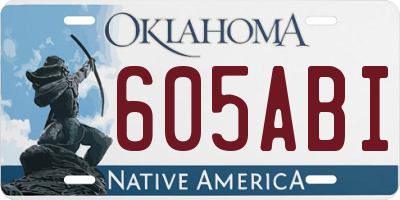 OK license plate 605ABI