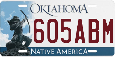 OK license plate 605ABM