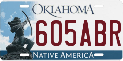 OK license plate 605ABR