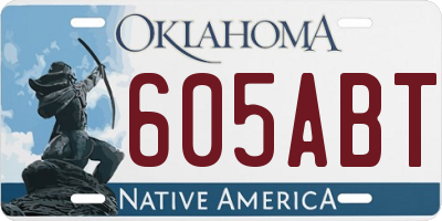 OK license plate 605ABT