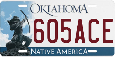 OK license plate 605ACE