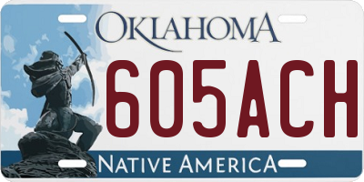 OK license plate 605ACH