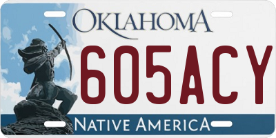 OK license plate 605ACY