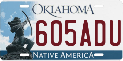 OK license plate 605ADU