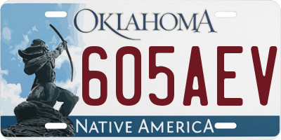 OK license plate 605AEV