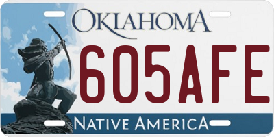 OK license plate 605AFE
