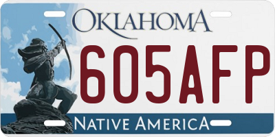OK license plate 605AFP