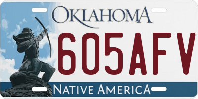 OK license plate 605AFV