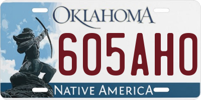 OK license plate 605AHO