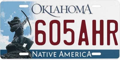 OK license plate 605AHR