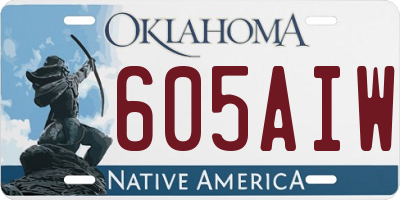 OK license plate 605AIW