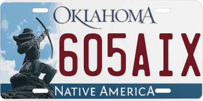 OK license plate 605AIX