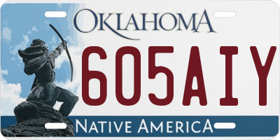 OK license plate 605AIY