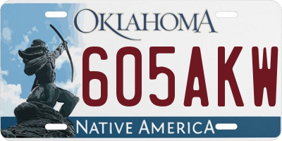 OK license plate 605AKW