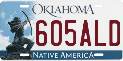 OK license plate 605ALD