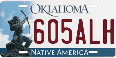OK license plate 605ALH