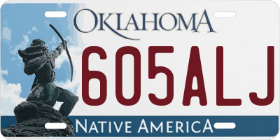OK license plate 605ALJ