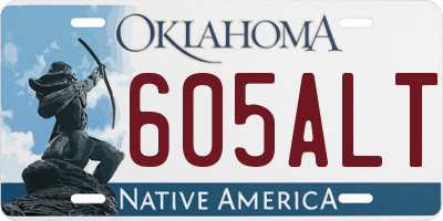 OK license plate 605ALT